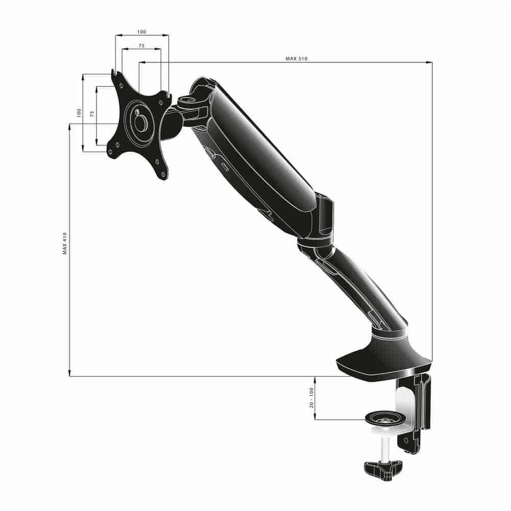 (image for) iiyama DS3001C-B1 Single Gas Spring Monitor Arm